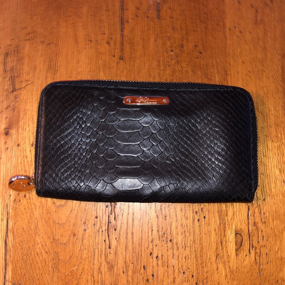 Gigi New York Zip Around Wallet Python Embossed